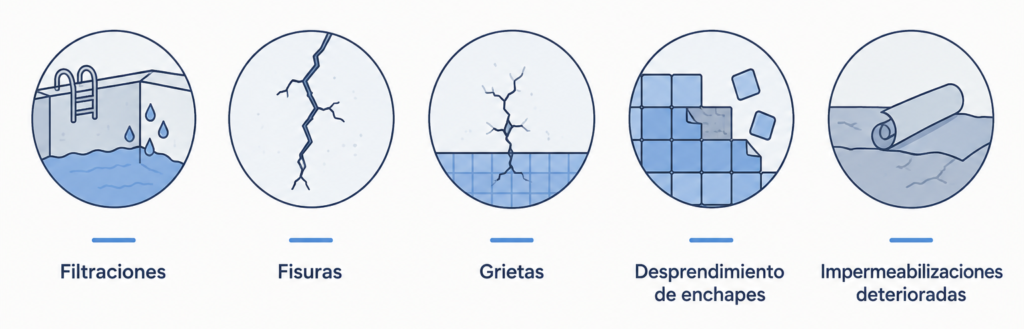 filtraciones en piscinas